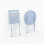 Voir la diapositive 6 : Rendez vous déco Table ronde et chaises de jardin pliantes 2 places en métal bleu-Kayla