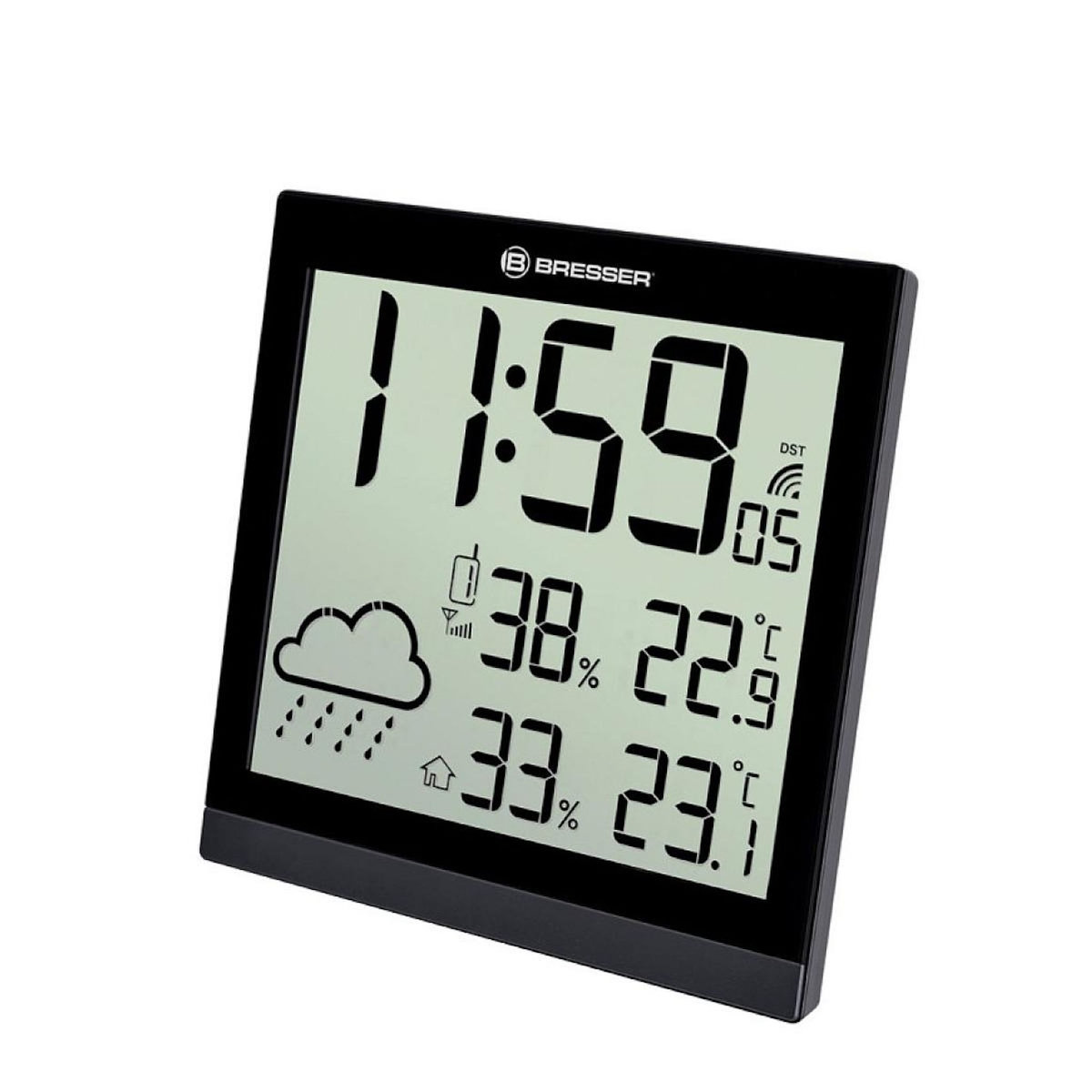 Bresser Station météo horloge murale  TemeoTrend JC noir
