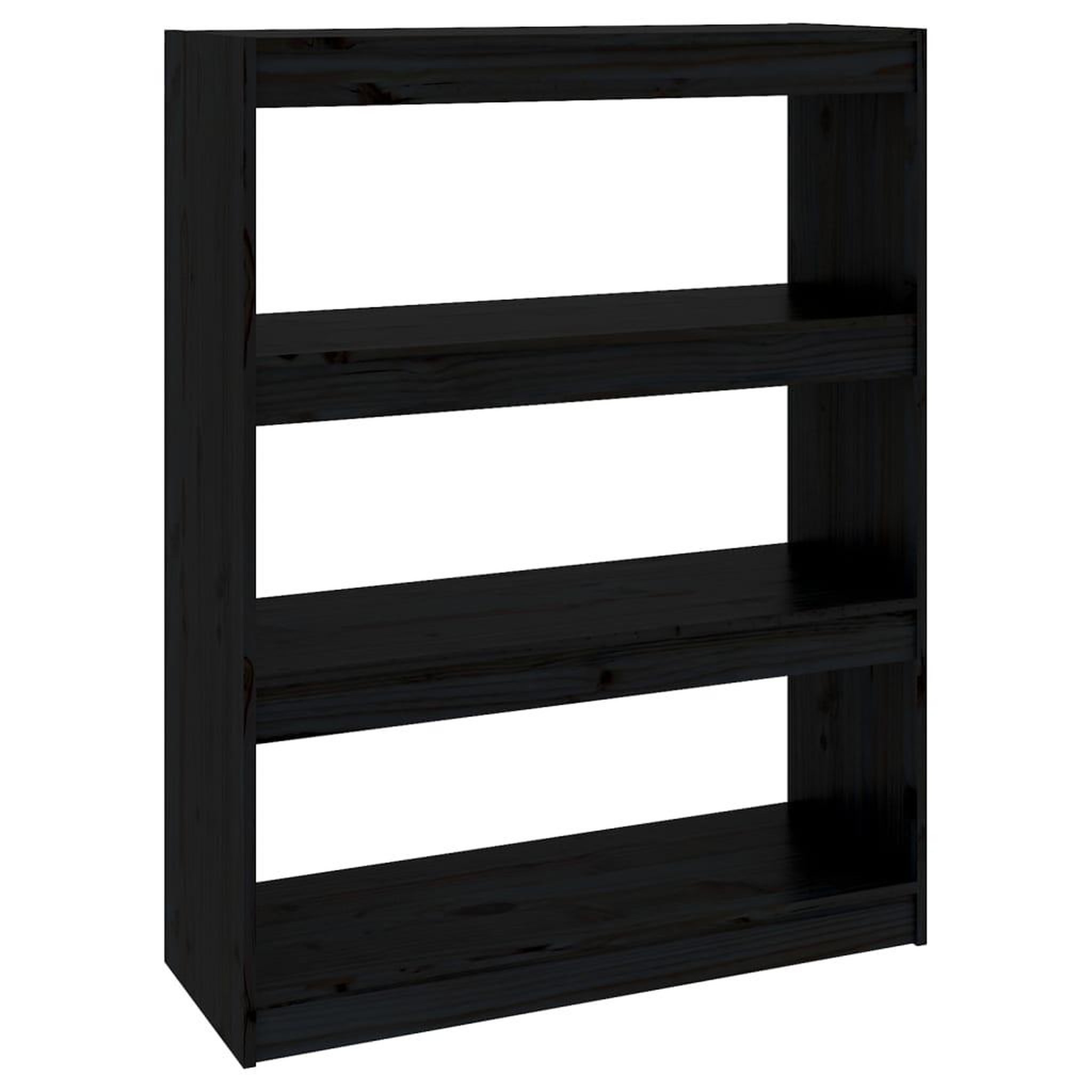 Voir la diapositive 2 : VIDAXL Bibliotheque/Separateur de piece Noir 80x30x103,5 cm Pin massif