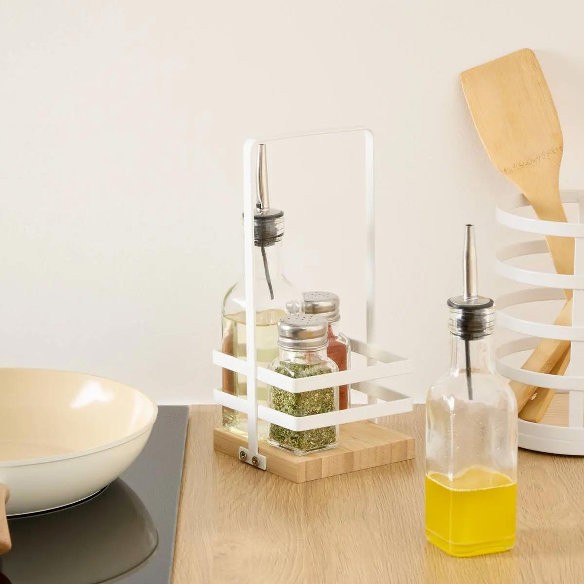 Voir la diapositive 4 : FIVE Set bouteilles huile/vinaigre & pots sel/poivre  balm  23cm transparent