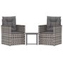Voir la diapositive 2 : VIDAXL Mobilier d'exterieur 3 pcs avec coussins Resine tressee Gris
