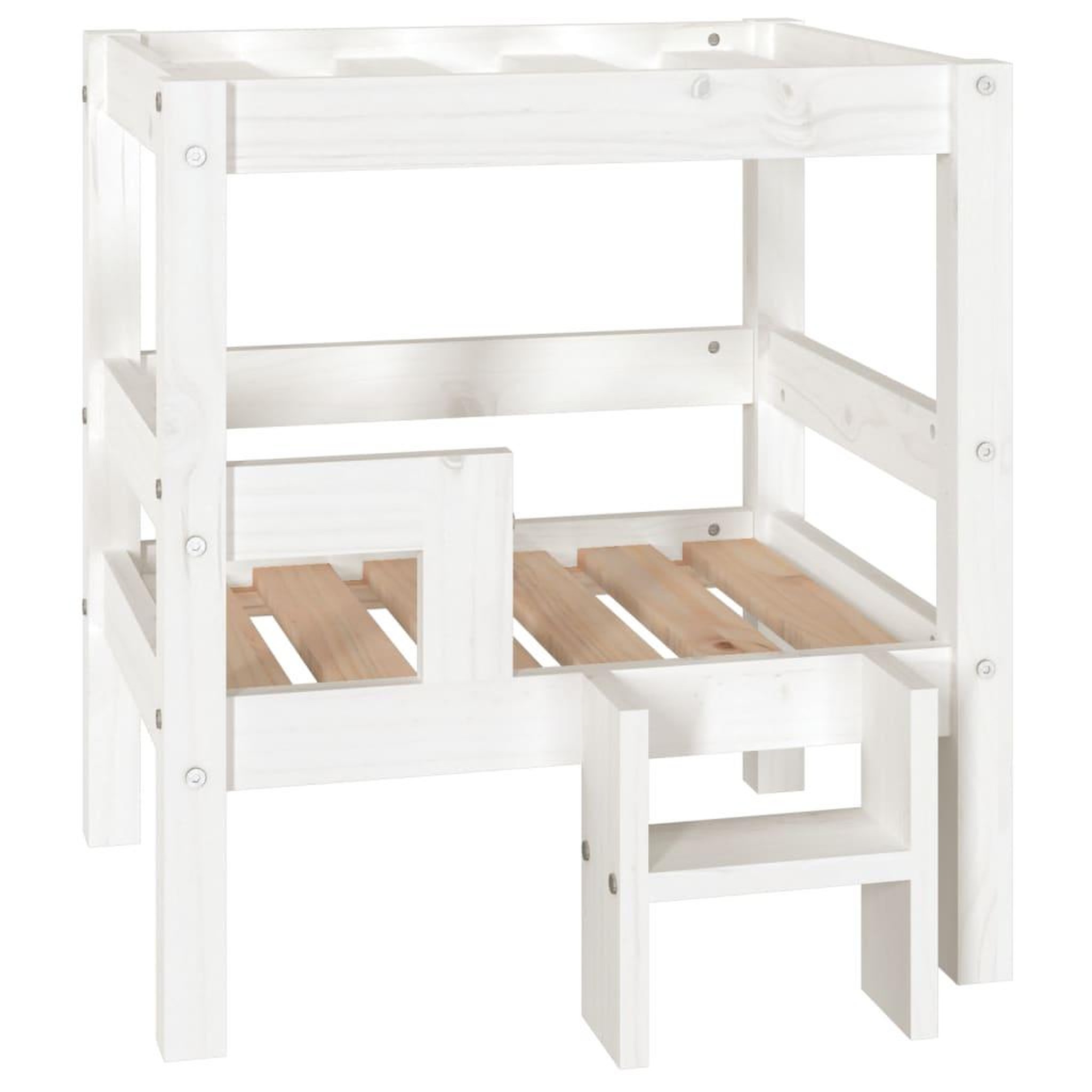 Voir la diapositive 2 : VIDAXL Lit pour chien Blanc 55,5x53,5x60 cm Bois de pin solide