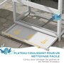 Voir la diapositive 4 : PAWHUT Volière grande cage à oiseaux en bois - 3 portes, toit bitumé double pente, échelle, perchoirs, nichoir, plateau - gris