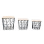 Voir la diapositive 2 : KB8 Lot de 3 tables d'appoint ou tables gigogne en MDF et Métal