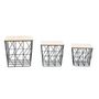 Voir la diapositive 2 : KB8 Lot de 3 tables d'appoint ou tables gigogne en MDF et Métal