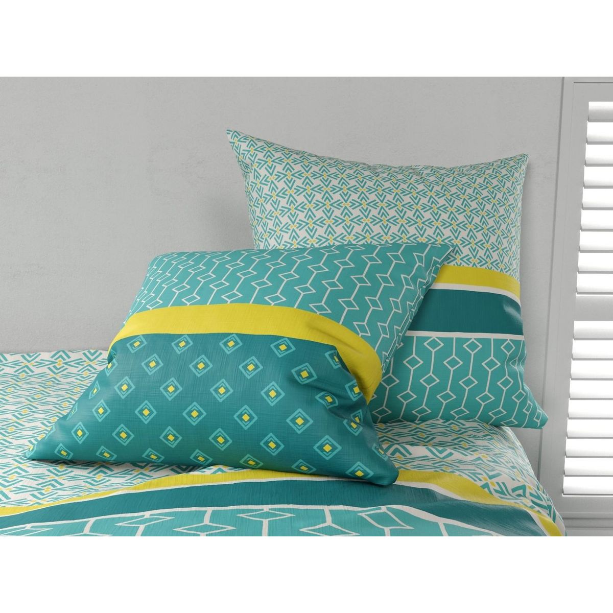 ATELIER DU COTON Parure housse de couette 100% coton 57fils malphite