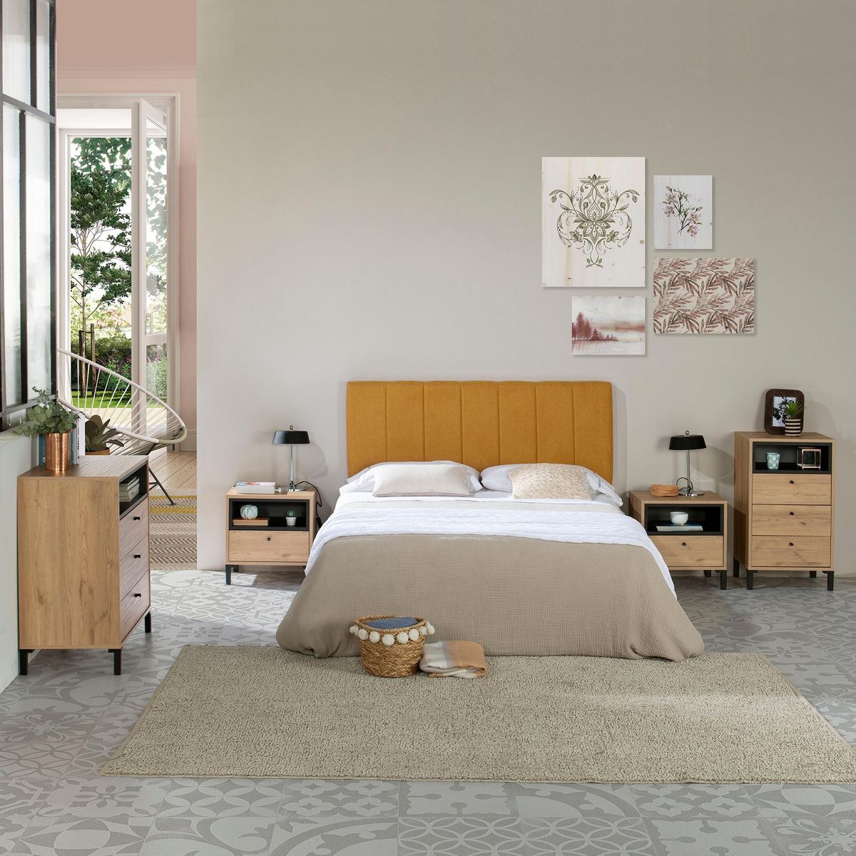 MARCKONFORT Tête de lit tapissée Creta 150x60 cm Couleur Moutarde, 8 cm d'épaisseur