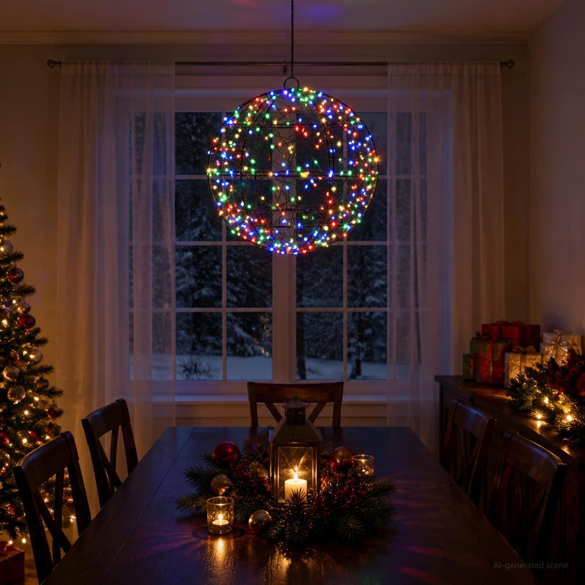 Voir la diapositive 4 : VIDAXL Lumiere de finial de Noël 300 LED Multicolore Ø 30 x 32 cm