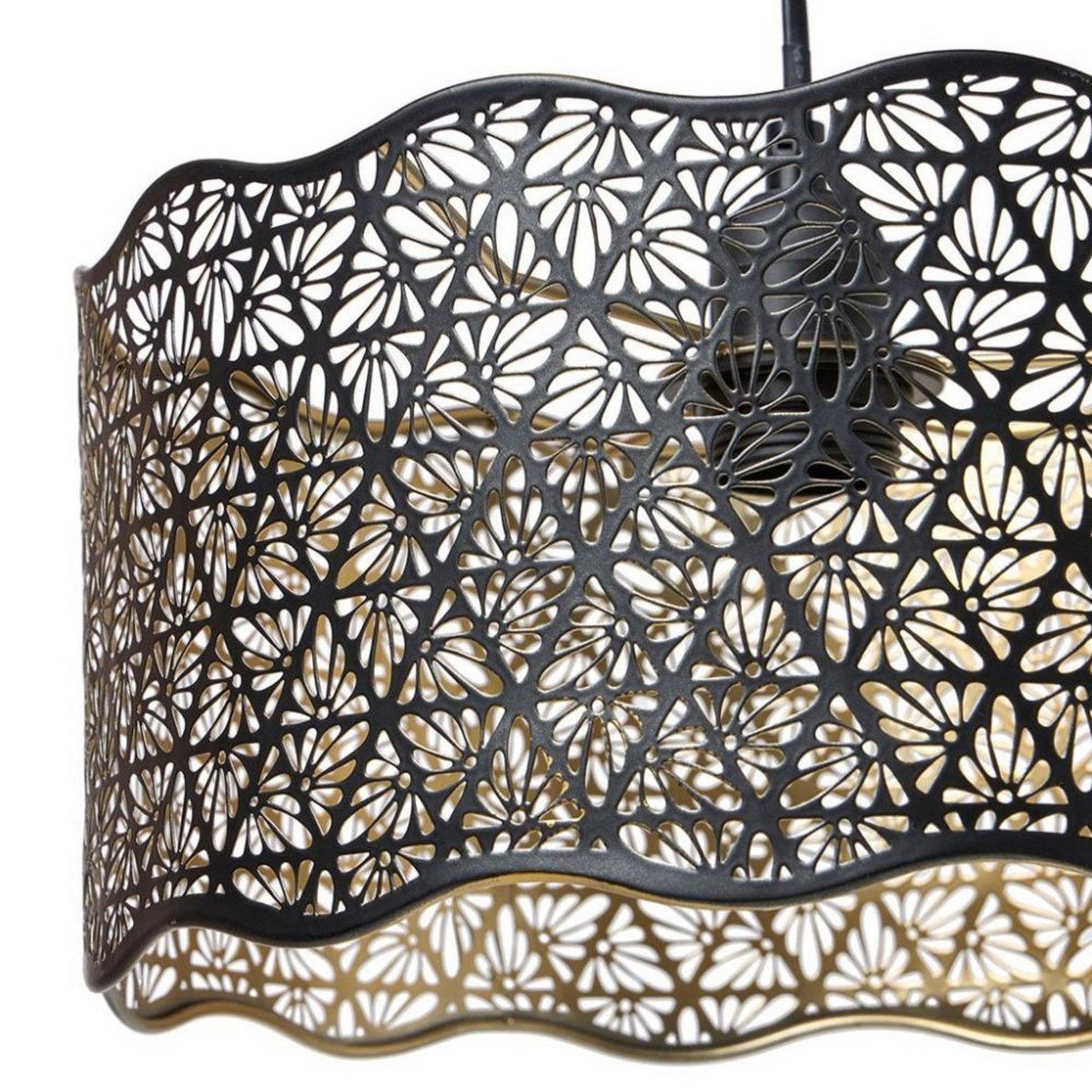 OSTARIA Suspension en métal noire et dorée