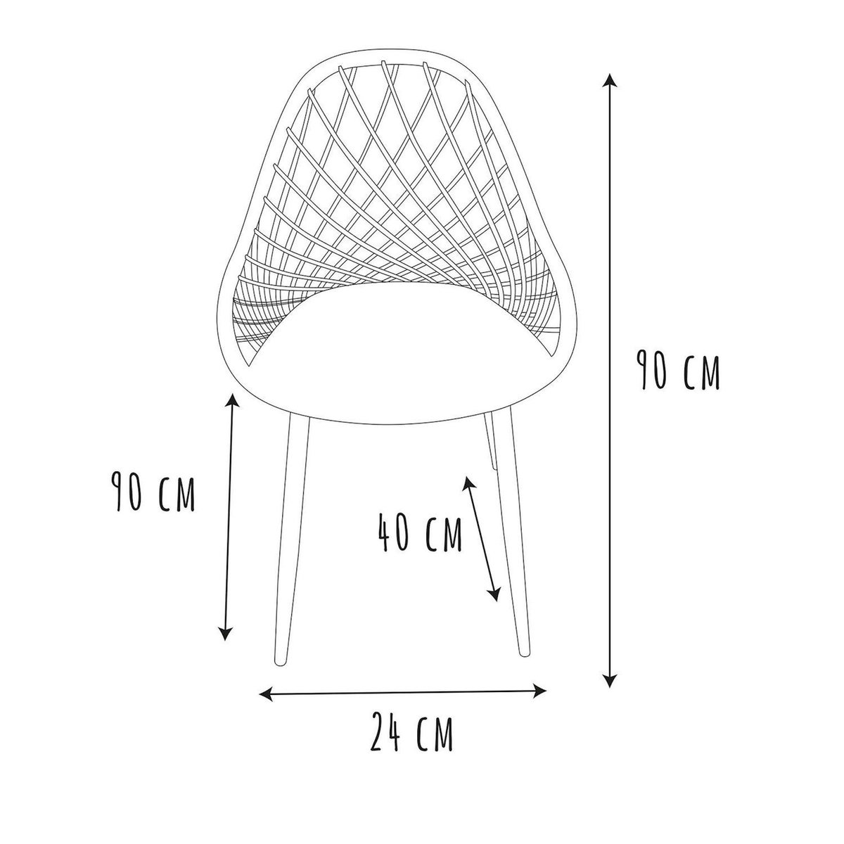 TOILINUX Lot de 4 chaises d'extérieur Malaga en polypropylène