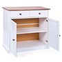 Voir la diapositive 2 : Paris Prix Bahut Bas 2 Portes  Takao  90cm Blanc & Naturel