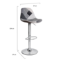 Voir la diapositive 5 : ID MARKET Lot de 2 tabourets de bar KARL design patchworks noirs, gris et blancs pied chromé