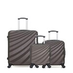 WAVE PARIS WAVE PARIS - LOT DE 3 - Valises grand format, cabine et cabine XXS DANUBE. Coloris disponibles : Rouge, Bleu, Gris, Beige, Orange