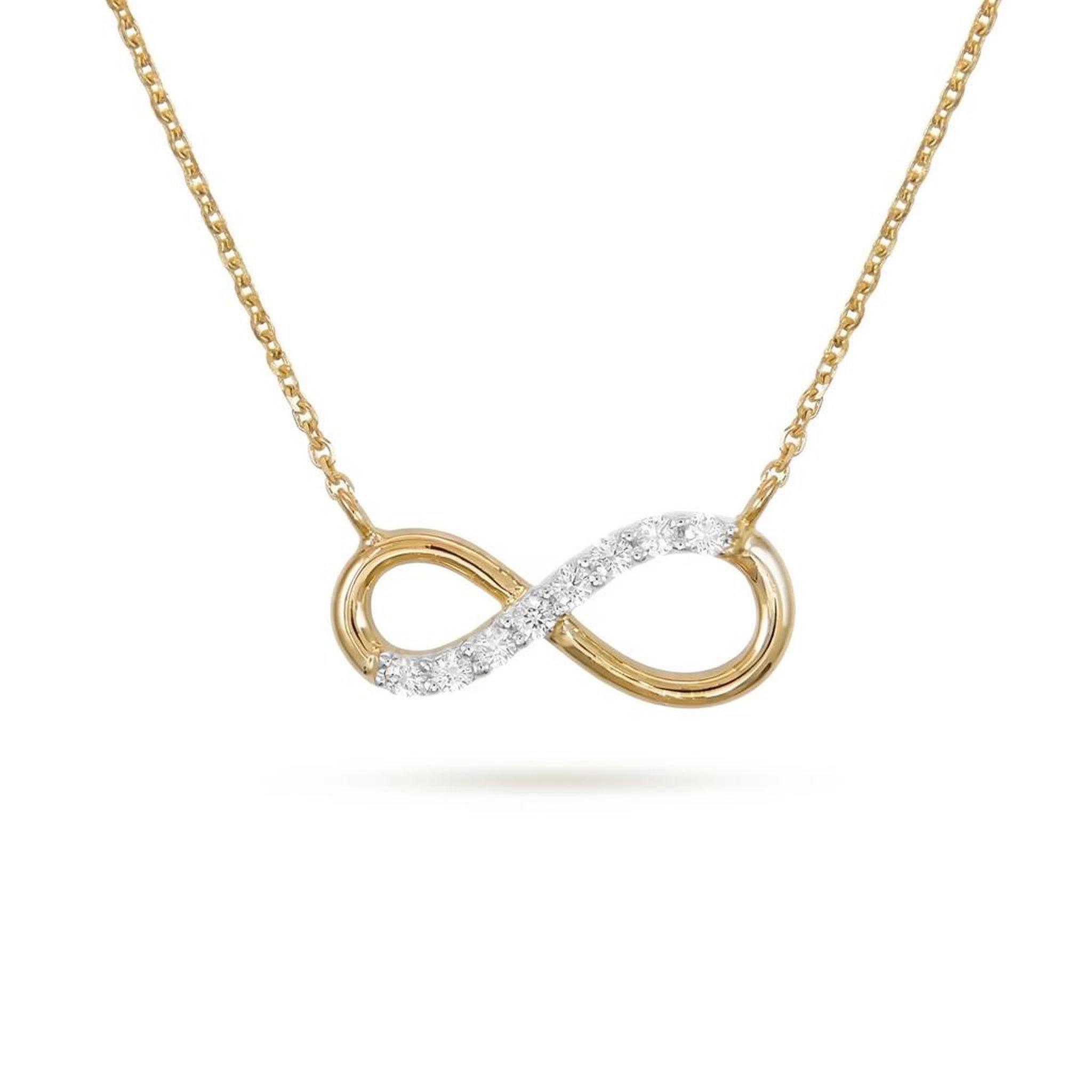 L'ATELIER D'AZUR Collier Femme Or Jaune - Motif Infini - Pavé de Zirconiums