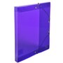 EXACOMPTA  Boîte de classement polypropylène à élastiques Crystal 24x32cm - dos 25mm - violet translucide