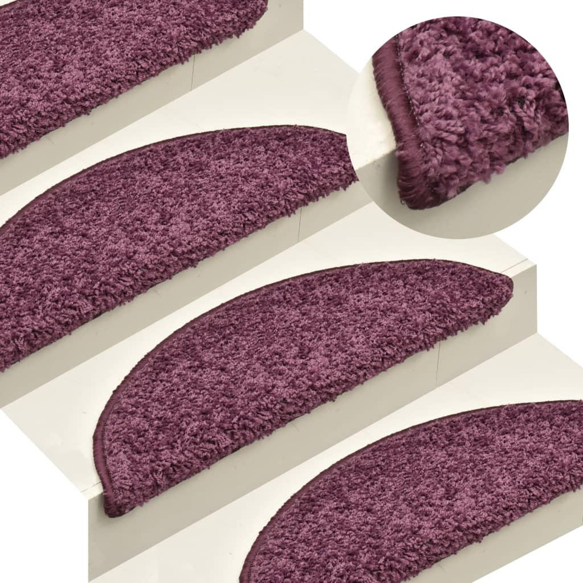 Voir la diapositive 1 : VIDAXL Tapis de marches d'escalier 15 pcs Violet fonce 65x21x4 cm