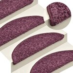 VIDAXL Tapis de marches d'escalier 15 pcs Violet fonce 65x21x4 cm