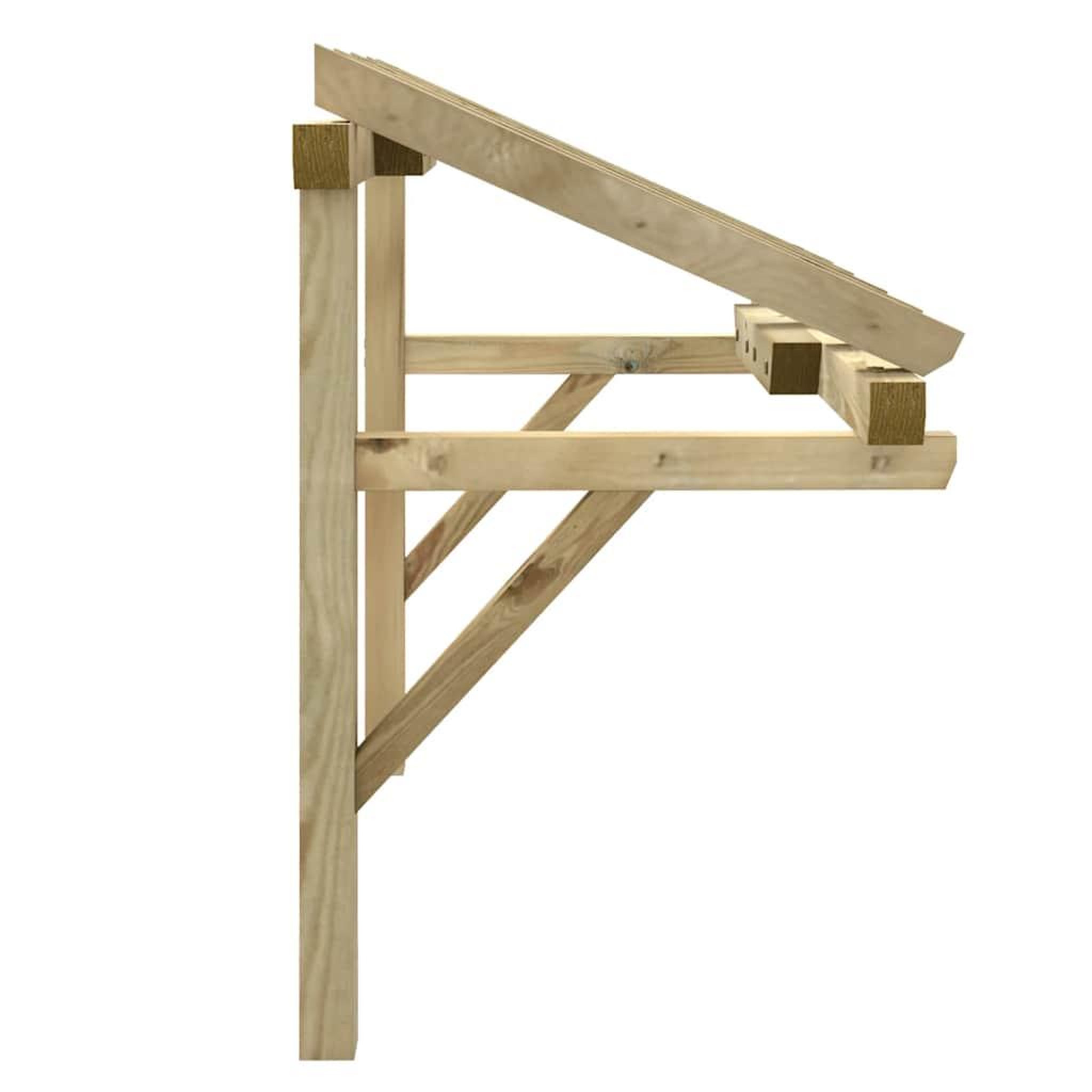 Voir la diapositive 4 : VIDAXL Auvent de porte 150x100x100 cm bois de pin solide
