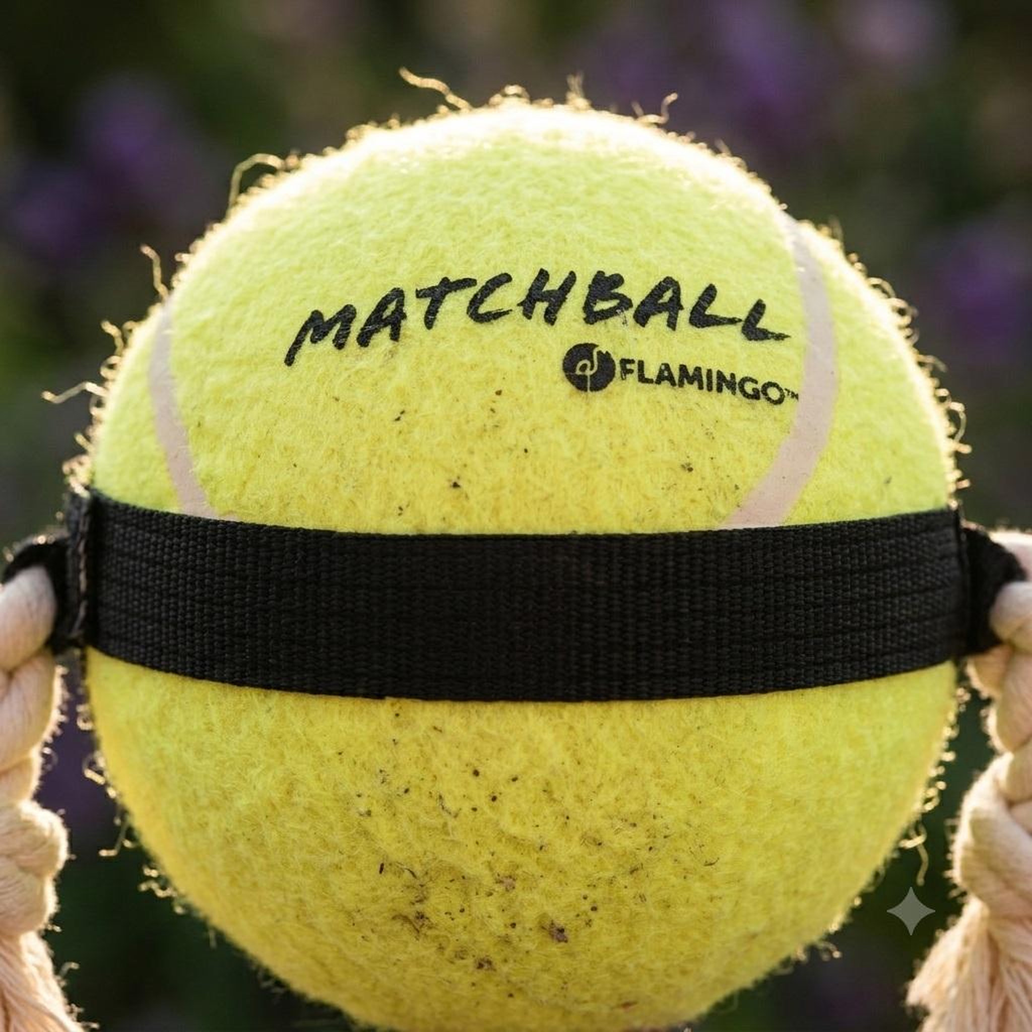Voir la diapositive 6 : Eden Balle de tennis matchball pour chien avec corde