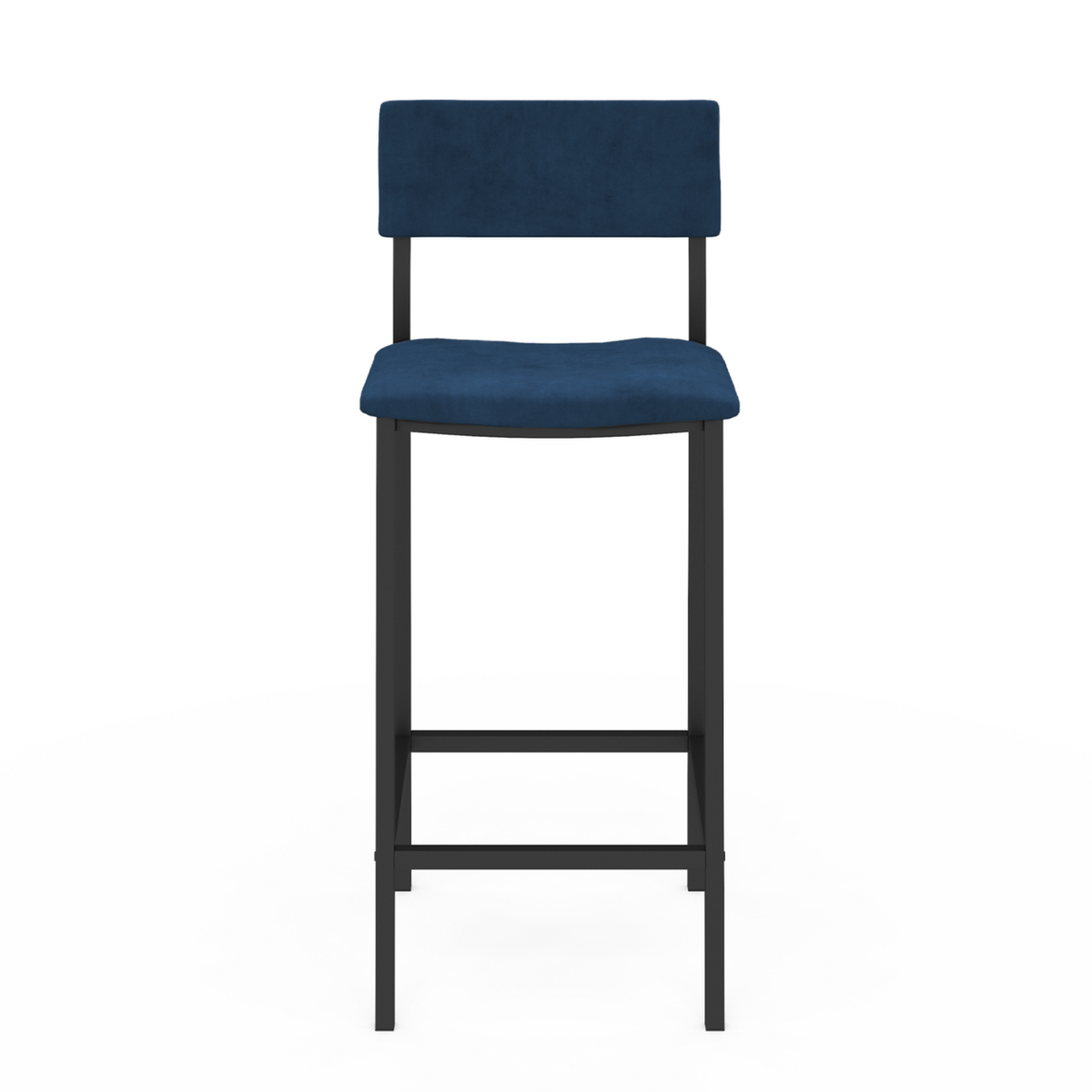 ID MARKET Lot de 4 tabourets de bar AUBIN avec dossier chaise de cuisine velours mix color bleu, gris clair, gris foncé, jaune