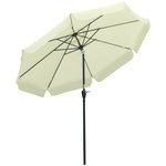 OUTSUNNY Parasol de jardin inclinable protection UV50+ polyester beige
