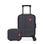 SWISS KOPPER SWISS KOPPER  -  Lot de 2  -  Valise cabine XXS et vanity USTER. Coloris disponibles : Rose, Noir, Beige, Bleu, Vert, Gris