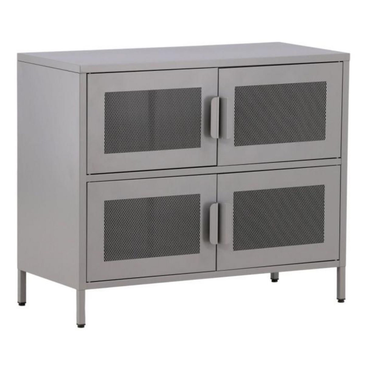 Paris Prix Buffet 4 Portes en Métal  Nett  90cm Gris Clair