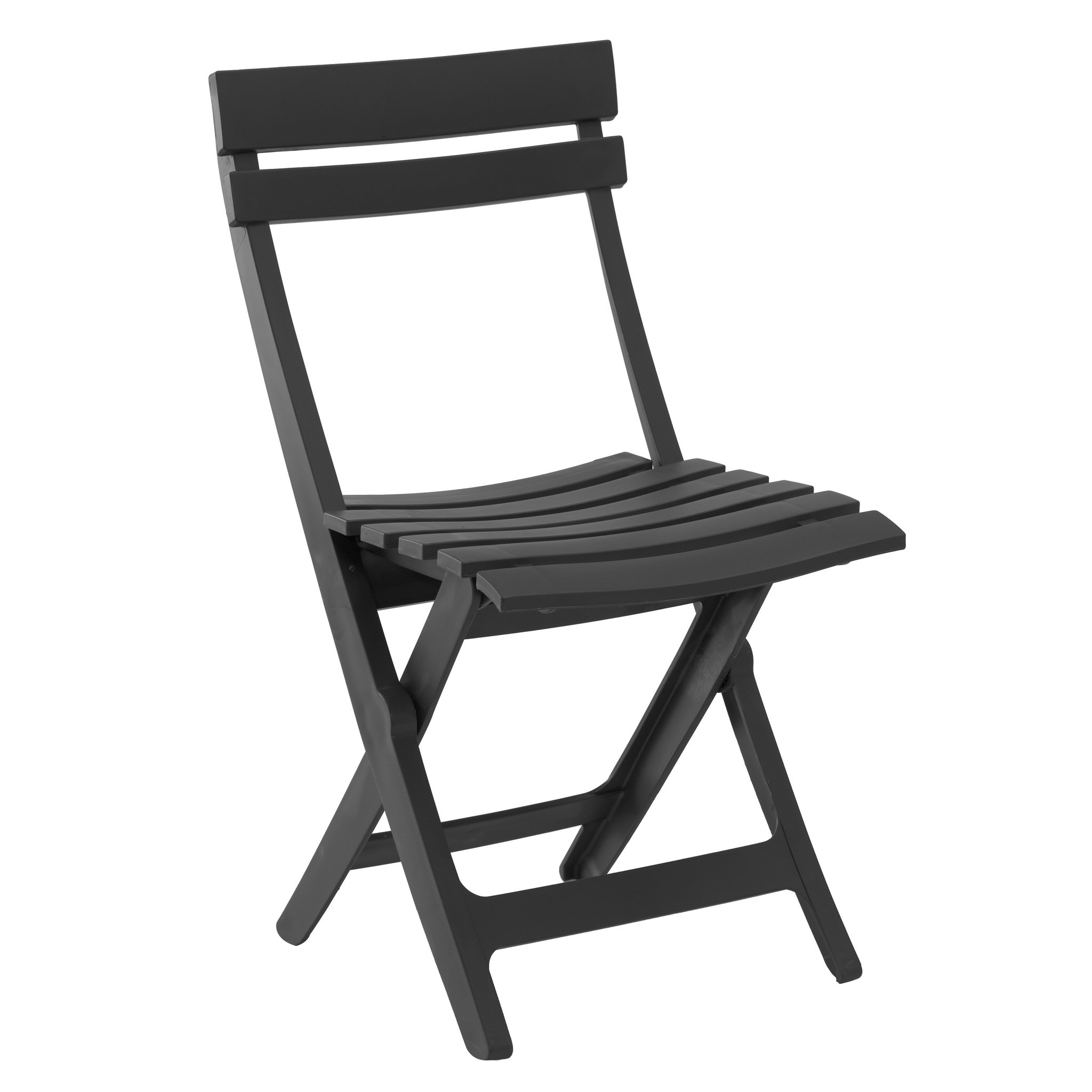 Voir la diapositive 1 : GROSFILLEX Chaise de jardin pliante - Résine - Anthracite - MIAMI