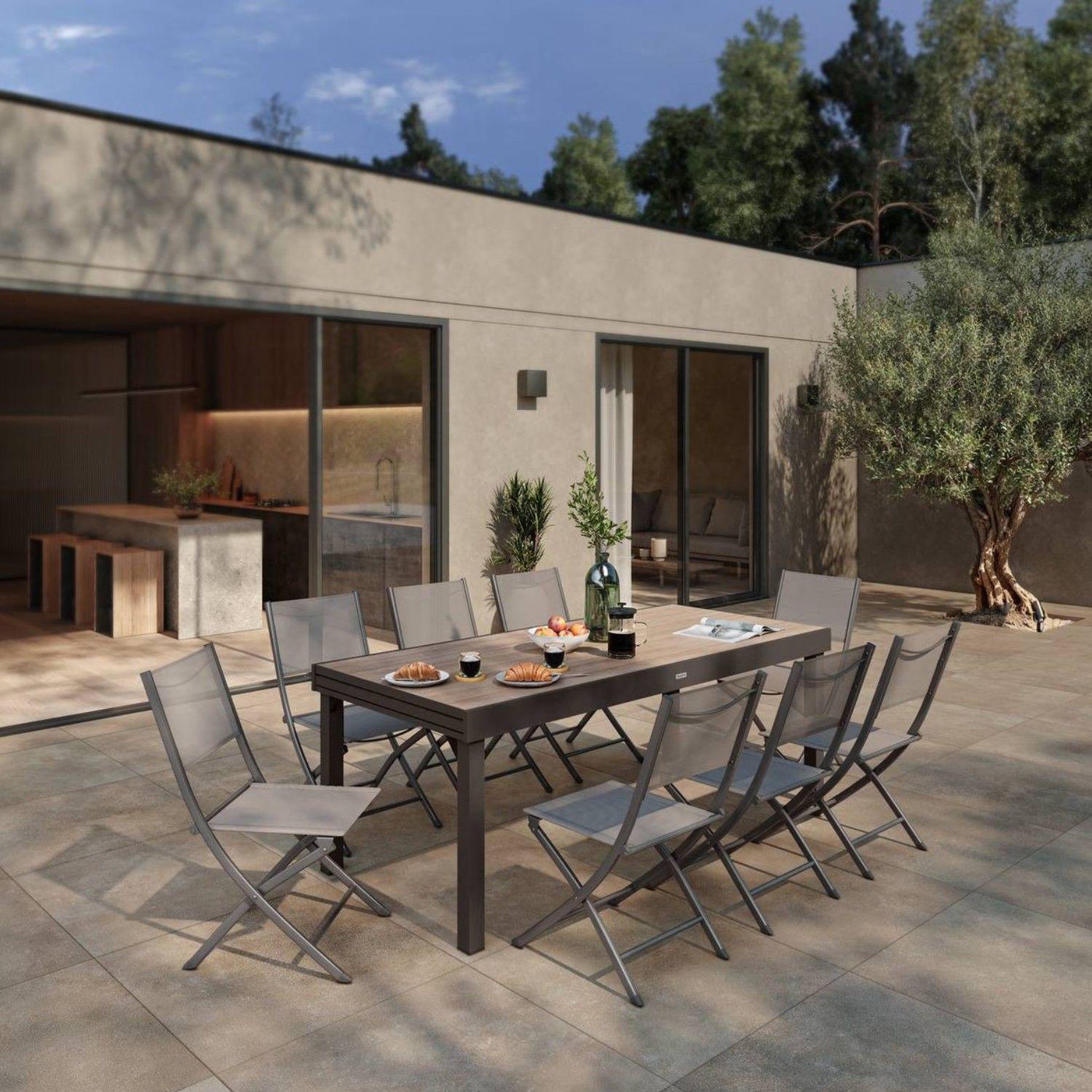 Voir la diapositive 2 : TOILINUX Lot de 4 Chaises de jardin pliables Modula