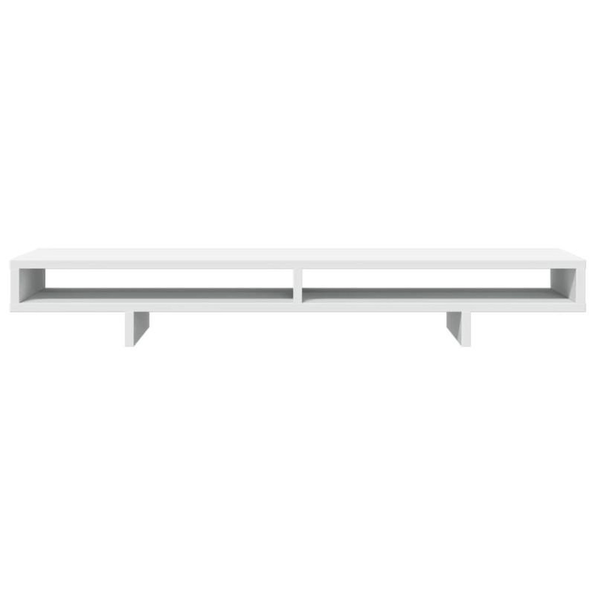 Voir la diapositive 4 : VIDAXL Support de moniteur blanc 100x27x15 cm bois d ingénierie