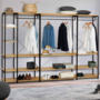 Voir la diapositive 2 : ID MARKET Dressing modulable XXL grande capacité L. 250 cm DETROIT design industriel
