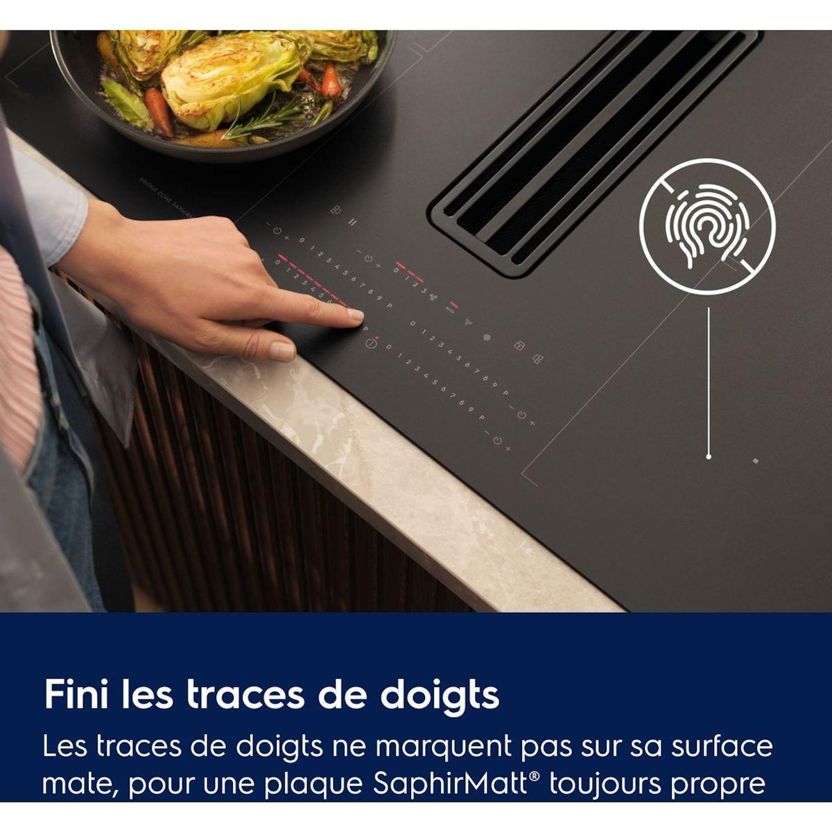 ELECTROLUX Plaque induction aspirante KCC83443CZ SaphirMatt