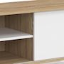 Voir la diapositive 6 : ID MARKET Meuble TV 140 cm EASY montage sans outils 2 portes coulissantes réversibles effet bois et blanc