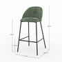 Voir la diapositive 4 : Rendez vous déco Lot de 2 chaises pour ilot central 66,5 cm en tissu vert sapin-Karl