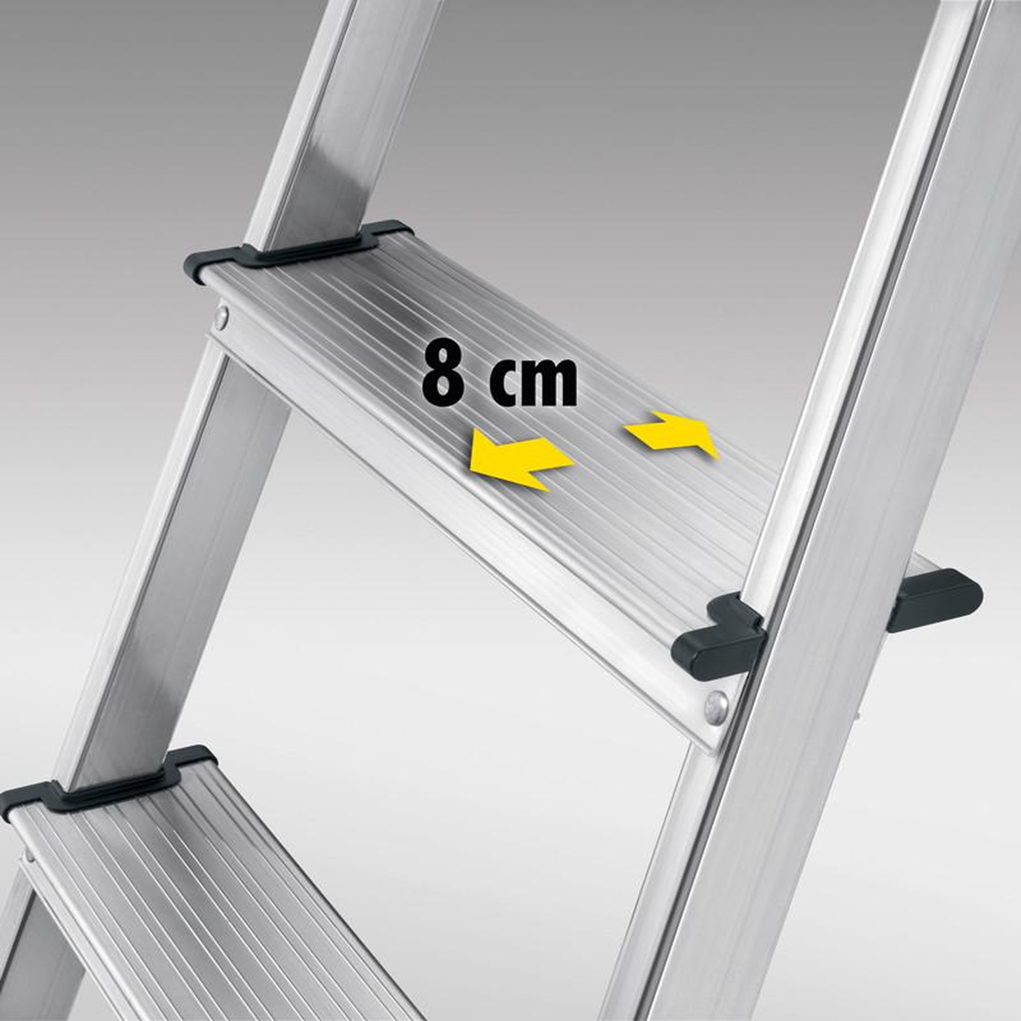 Voir la diapositive 2 : HAILO MS LINE - Escabeau ménager pliable en aluminium 5 marches ultra léger Hailo L50