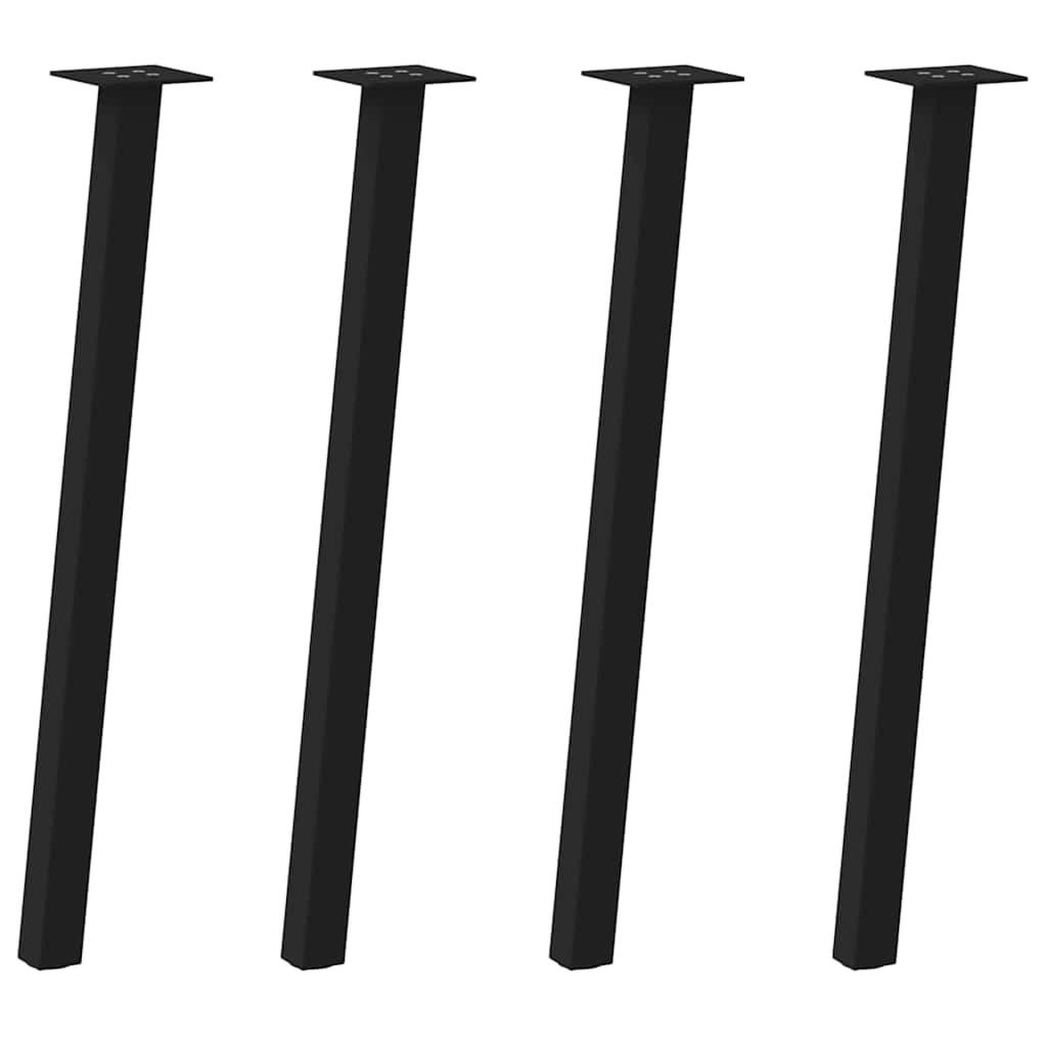 Voir la diapositive 2 : VIDAXL Pieds de table basse 4 pcs noir 72 cm acier