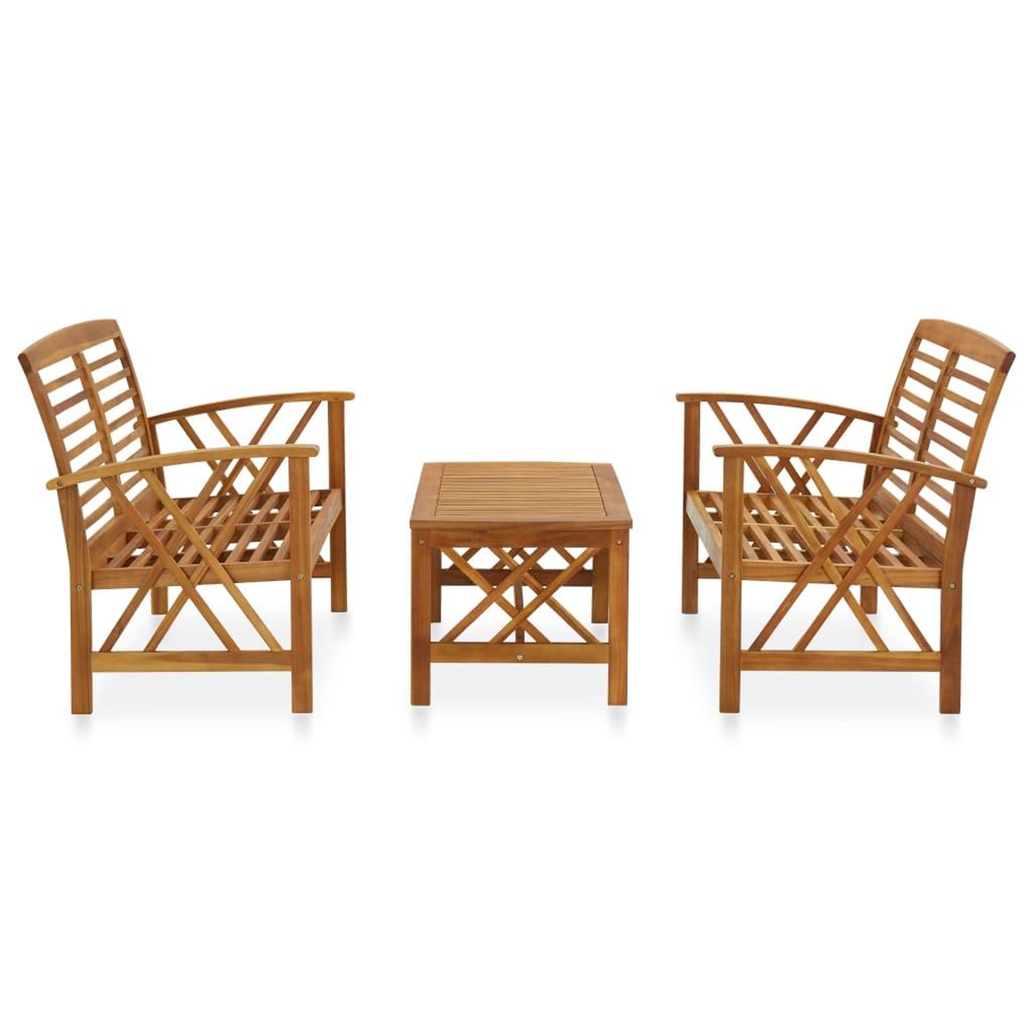 Voir la diapositive 2 : VIDAXL Salon de jardin 3 pcs Bois d'acacia solide
