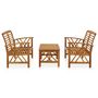 Voir la diapositive 2 : VIDAXL Salon de jardin 3 pcs Bois d'acacia solide