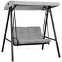Voir la diapositive 1 : OUTSUNNY Balancelle de jardin 2 places grand confort coussins d'assise et dossier fournis accoudoirs pare-soleil gris