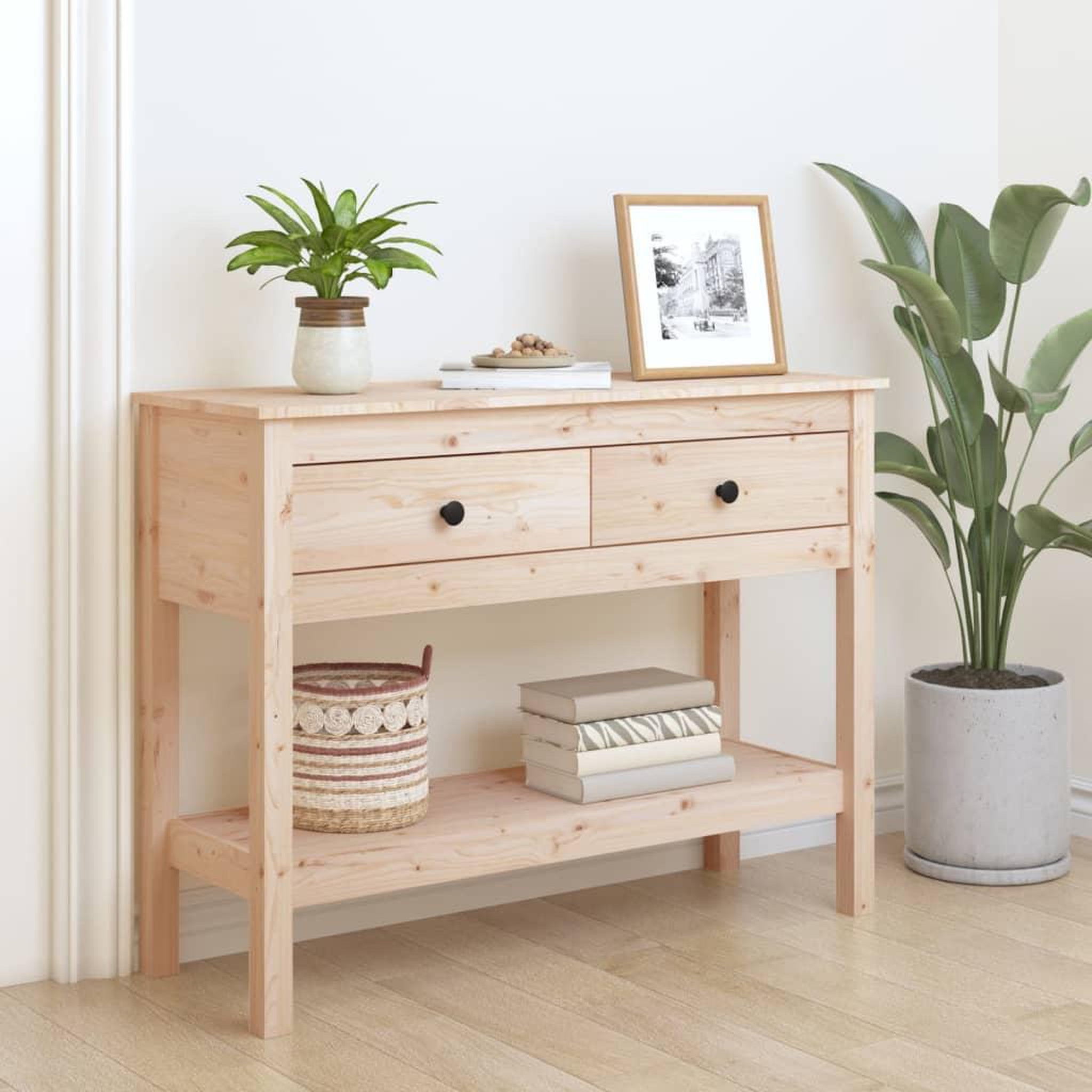 VIDAXL Table console 100x35x75 cm Bois massif de pin
