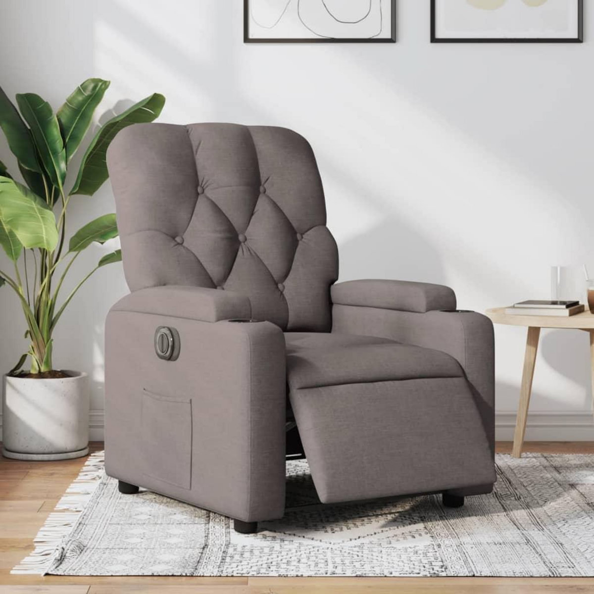 VIDAXL Fauteuil inclinable electrique Taupe Tissu