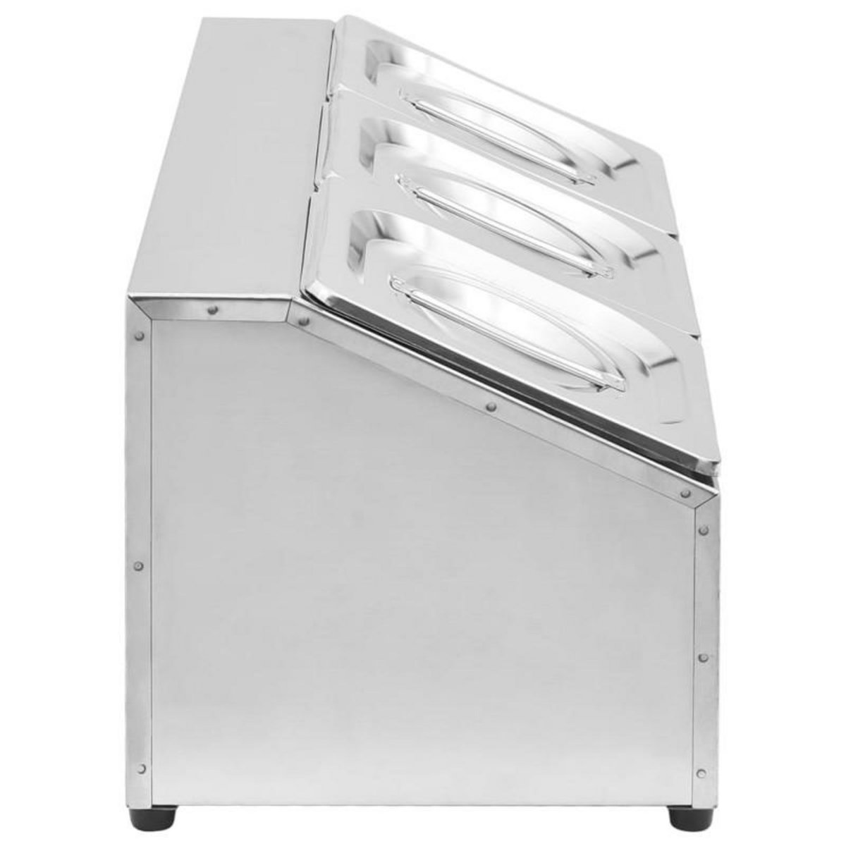 VIDAXL Récipient Gastronorm avec 3 bacs GN 1 6 Acier inoxydable