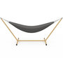 Voir la diapositive 3 : ID MARKET Hamac avec support métal effet bois et toile gris anthracite