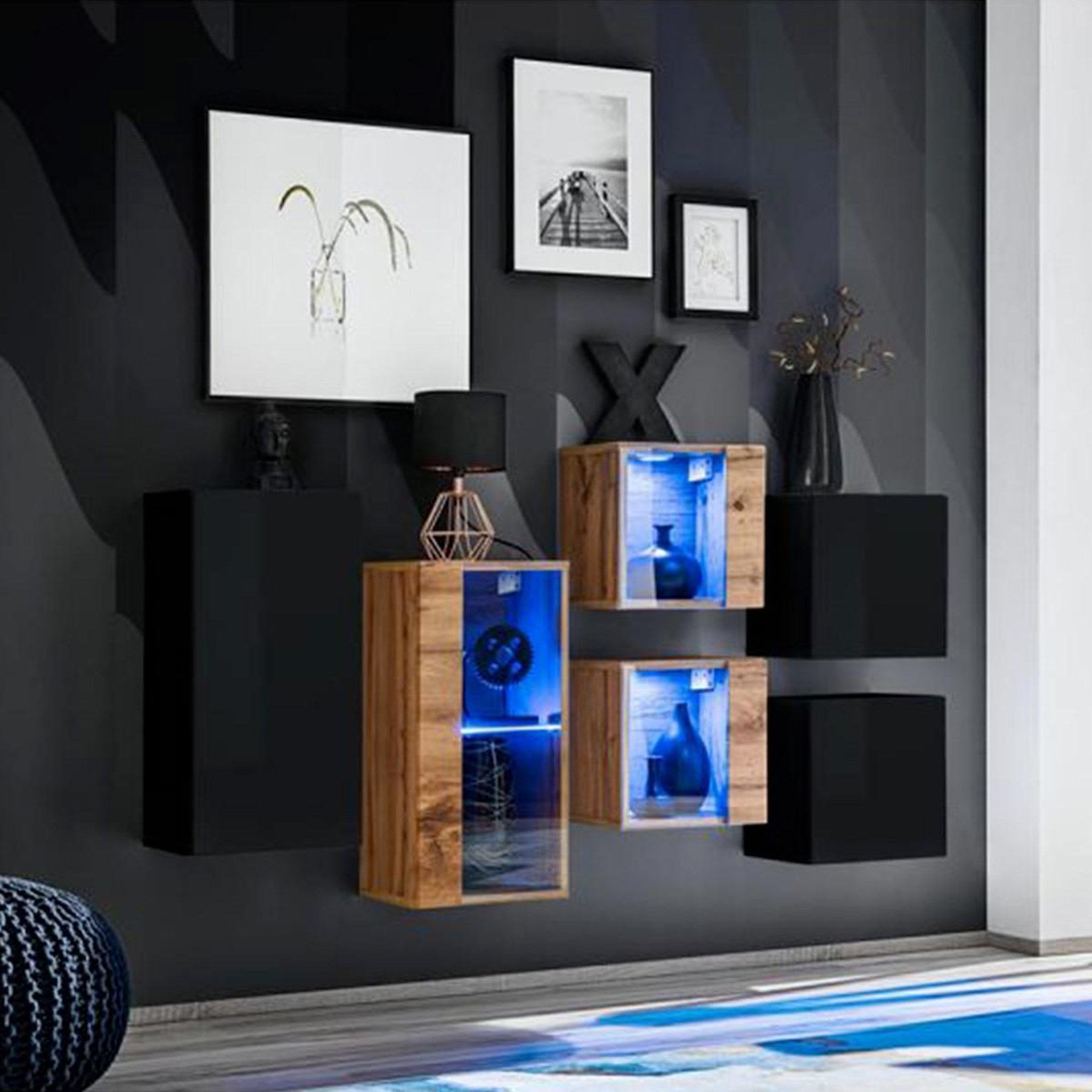 Paris Prix Meuble de rangement  switch sbiv  320cm noir & naturel