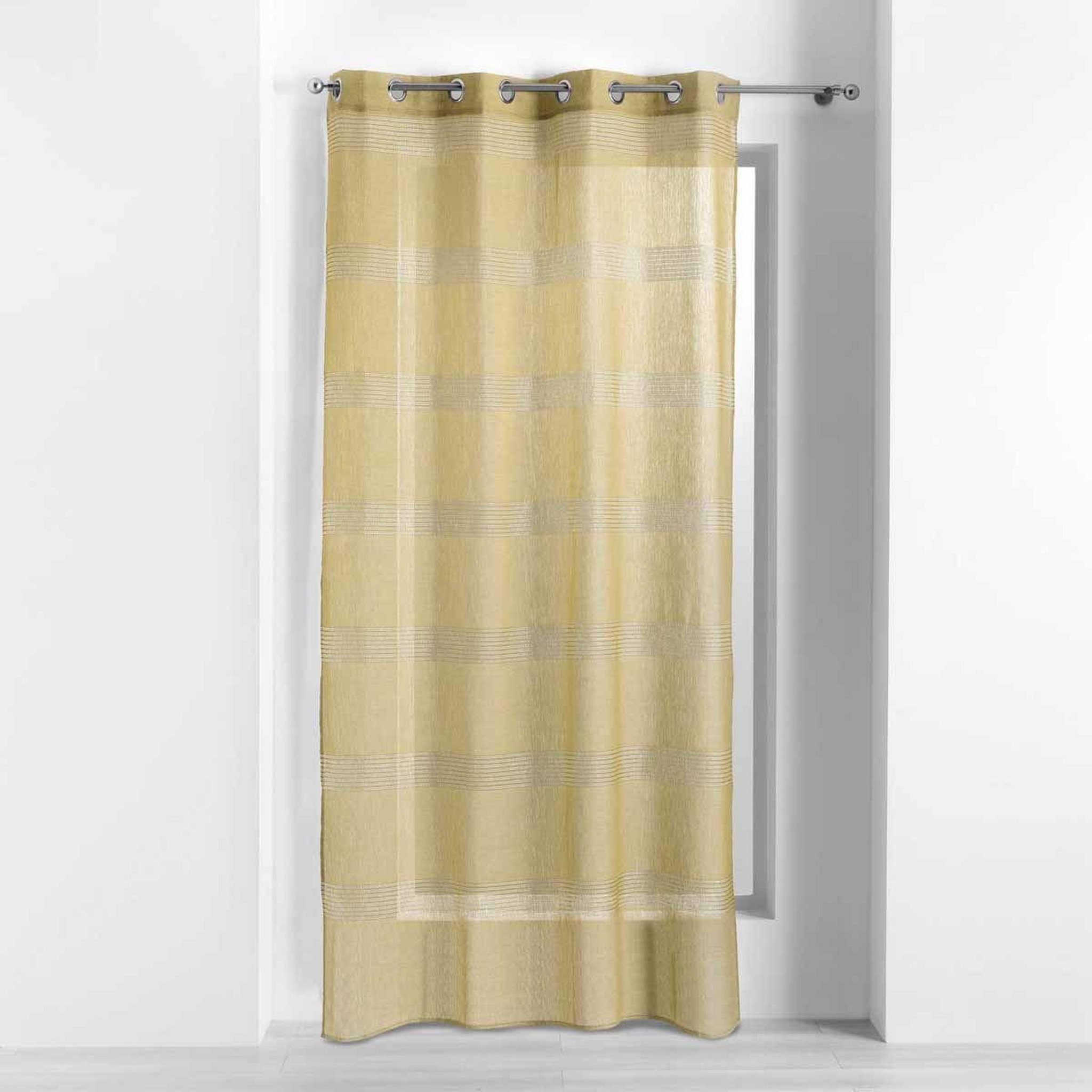 Douceur d'Intérieur Rideau voilage à œillets  ajourela  140x240cm jaune