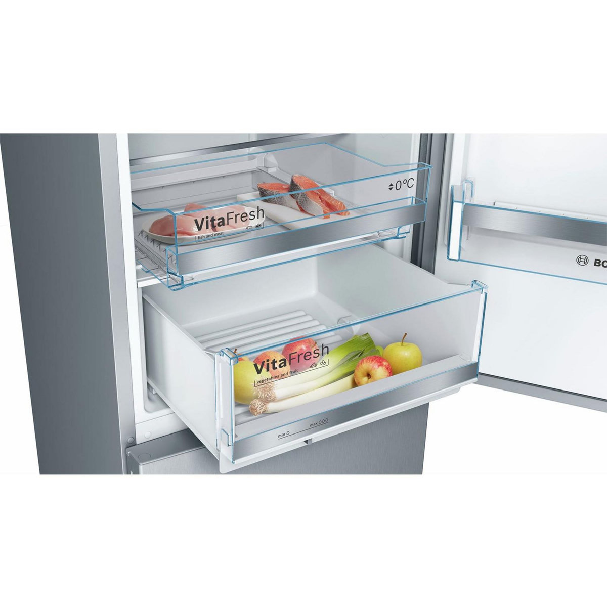 BOSCH Réfrigérateur combiné 60cm 337l brassé inox - kge39alca