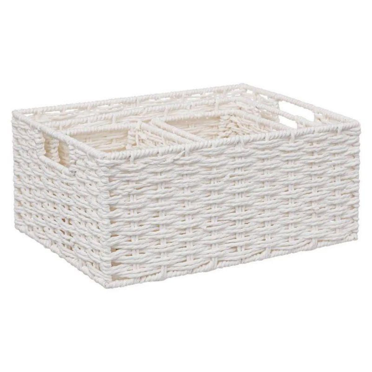  Lot de 4 Paniers de Rangement  Costa  32cm Blanc