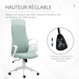 Voir la diapositive 4 : VINSETTO Fauteuil de Bureau ergonomique avec accoudoirs et roulettes pivotant - Fonction Inclinaison et Hauteur réglable dim. 62L x 56l x 119,5H cm - Vert
