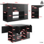 Voir la diapositive 3 : MERAX Ilot de cuisine 3 portes 2 tiroirs coloris noir mdf