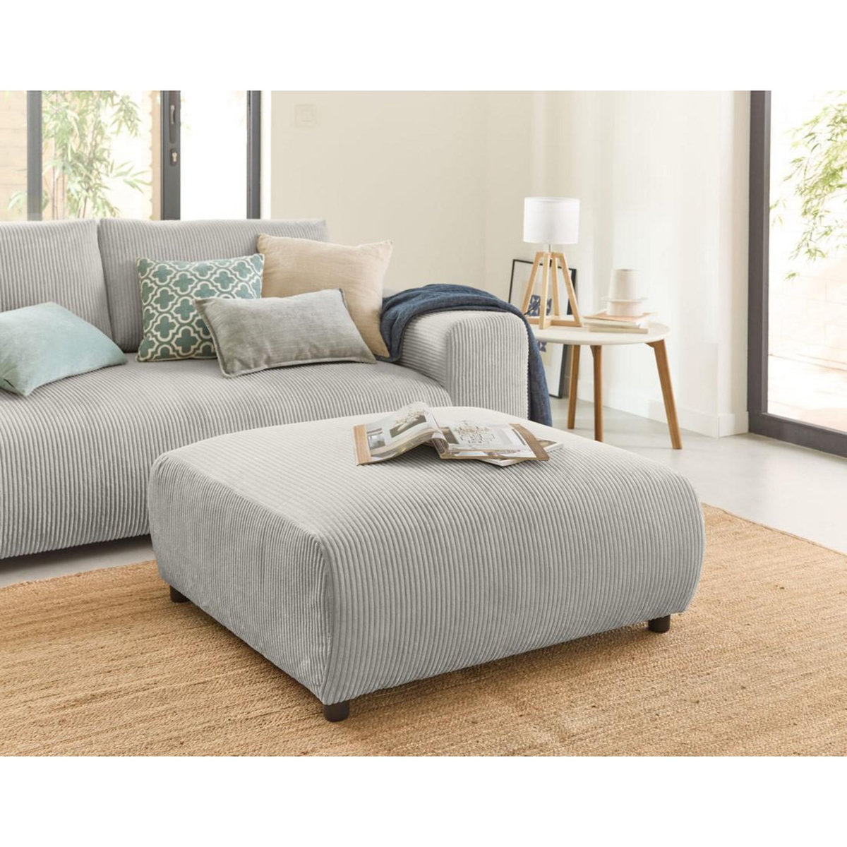 LISA DESIGN Garance - pouf modulable - en velours côtelé